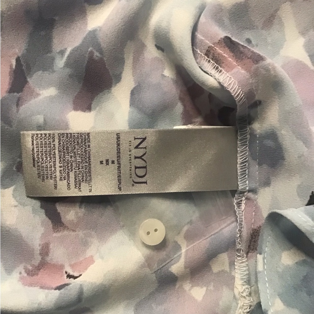 NYDJ Light Blue Lavender Floral Watercolor Blouse - Picture 8 of 8
